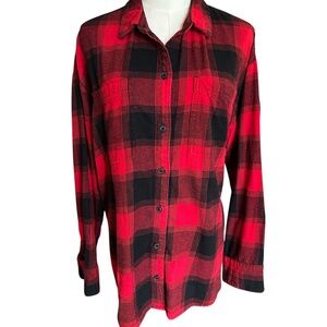 Old Navy Red and Black Plaid Shirt